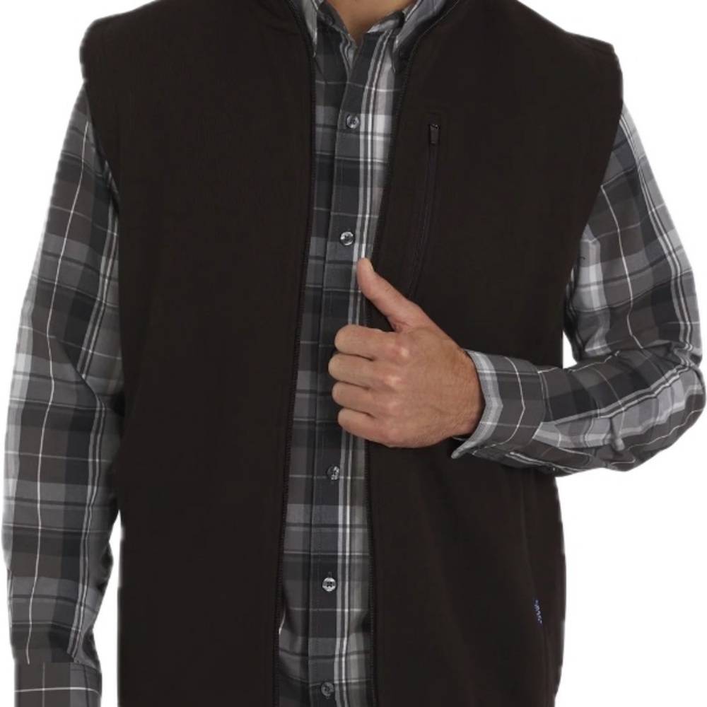 Chaps Men's Dark Vest with Zip Pocket